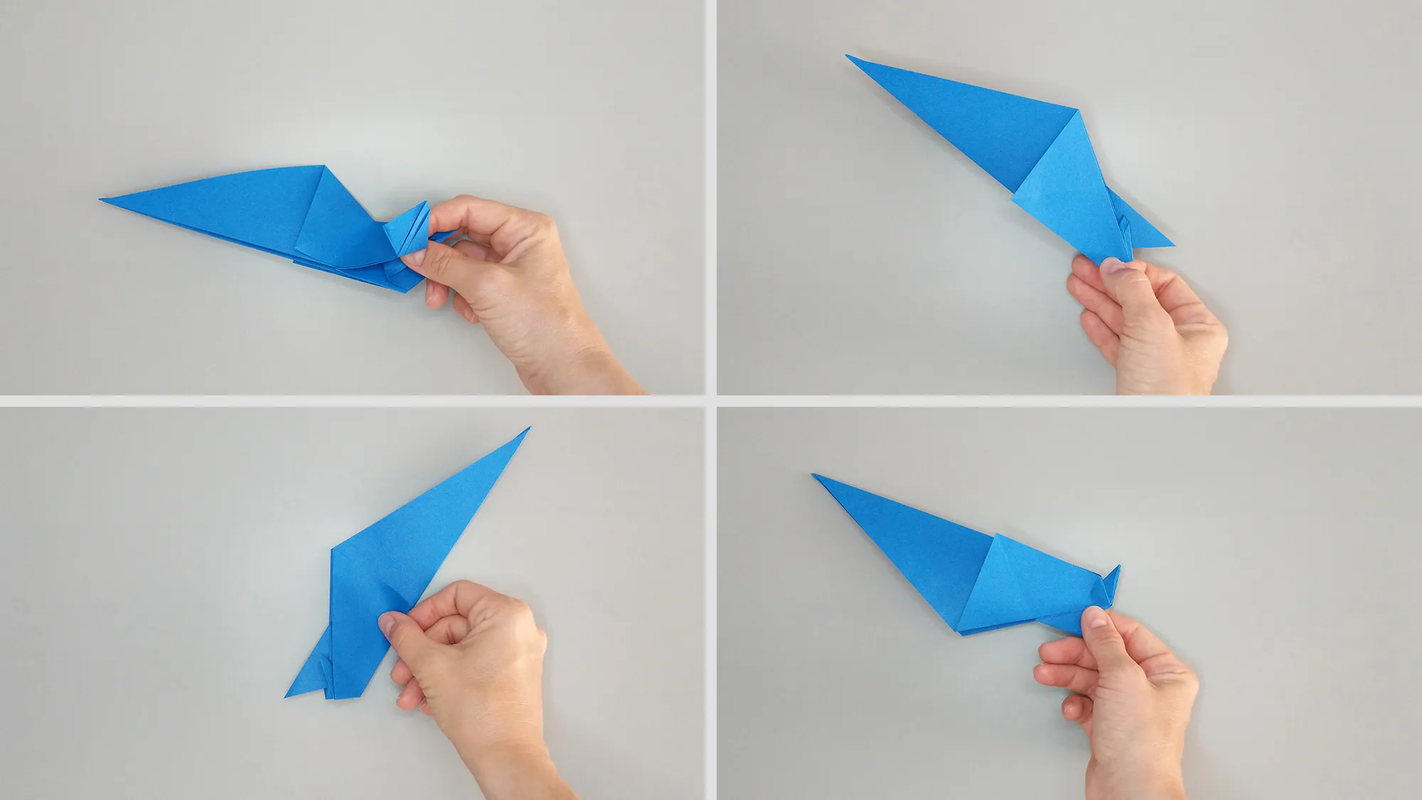 Instrucciones paso a paso sobre cómo doblar un pingüino de origami con papel. Paso 7