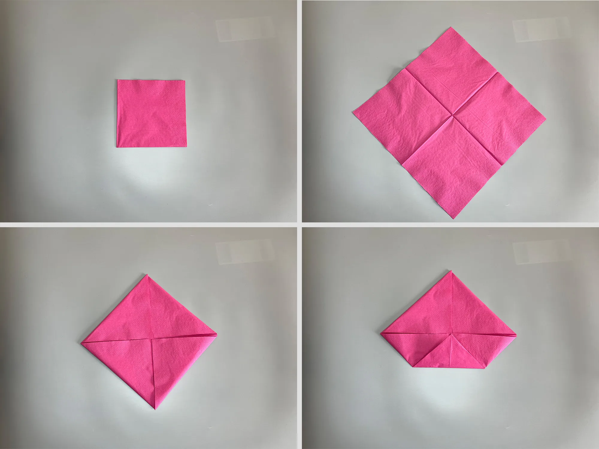 Plier une serviette en forme de rose : instructions (variante 3) - Étape 1