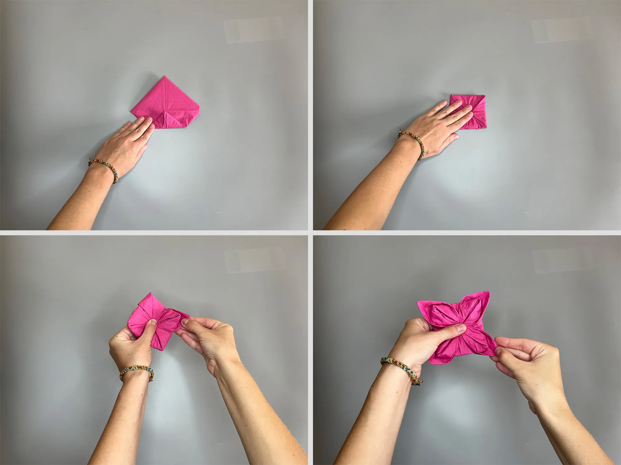 Plier une serviette en forme de rose : Instructions (Variante 3) - Étape 3