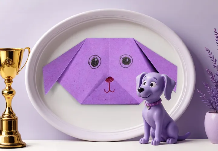 Origami Anjing - panduan sederhana untuk anak-anak usia 3 tahun ke atas