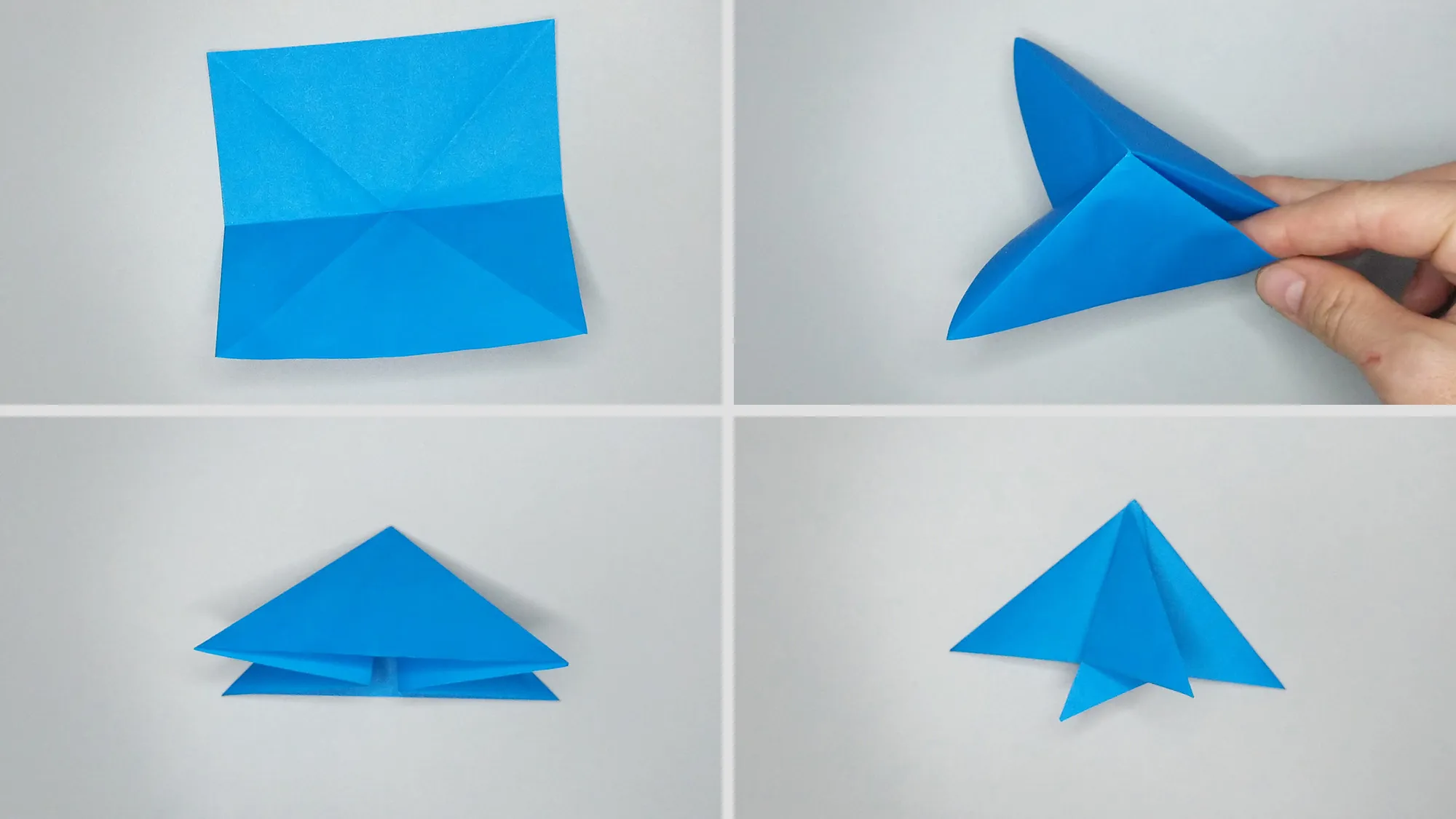 Langkah demi langkah dengan foto dan deskripsi untuk melipat ikan origami. Langkah 3