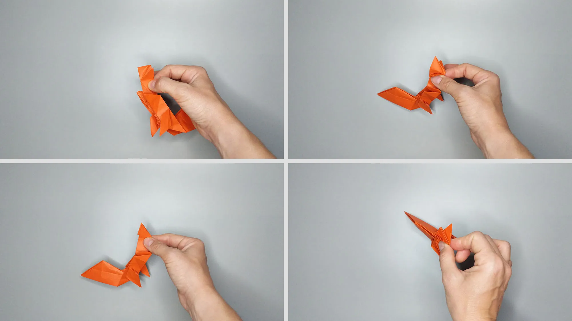 Origami voverė: 24 žingsnis