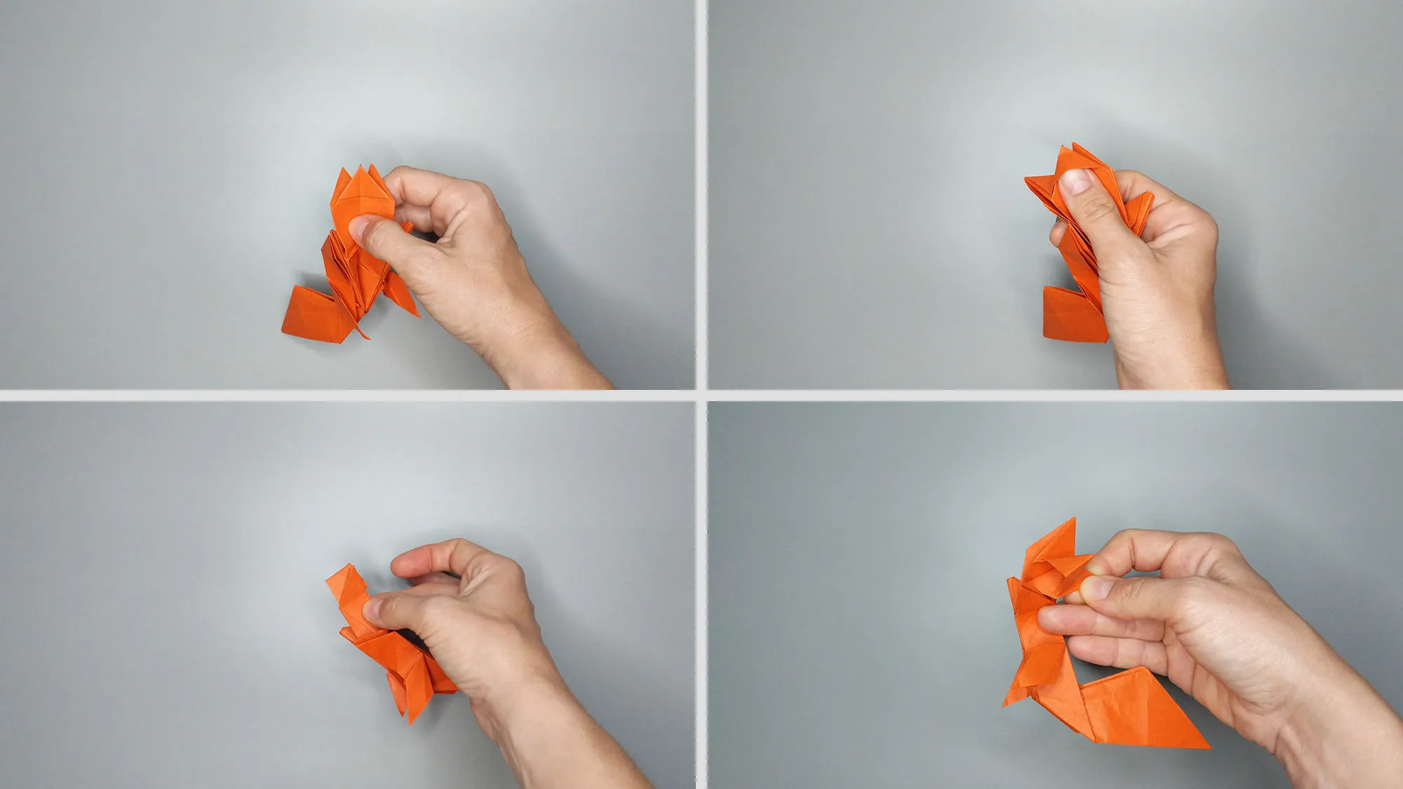 Origami voverė: 25 žingsnis