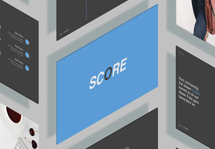 Суверенна динаміка: дизайн "Score" для PowerPoint, Keynote та Google Slides.