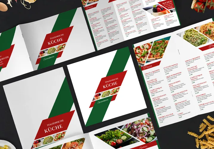 Modèles de menus pour restaurants italiens.