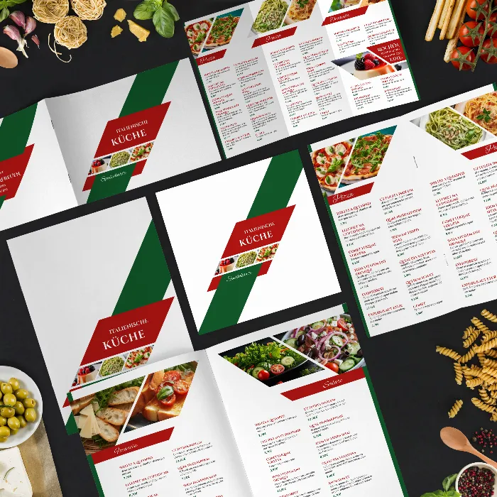 Menu templates for Italian restaurants