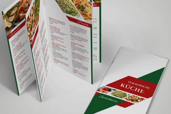 Menu templates for Italian restaurants