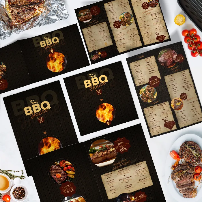 Menu templates for steakhouses