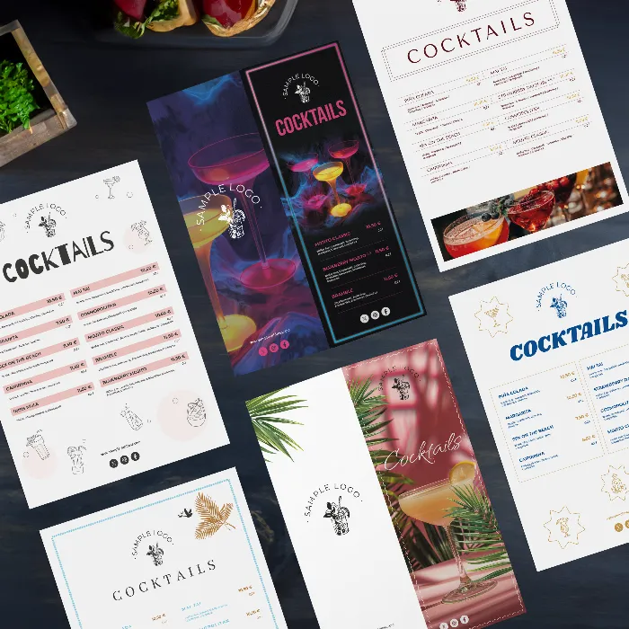 Beverage menus & cocktail menus: Templates for Word & Co.