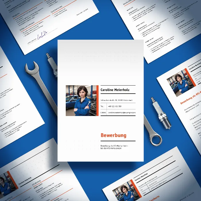 Job application template for automotive mechanic - perfect for trades & technical professions.