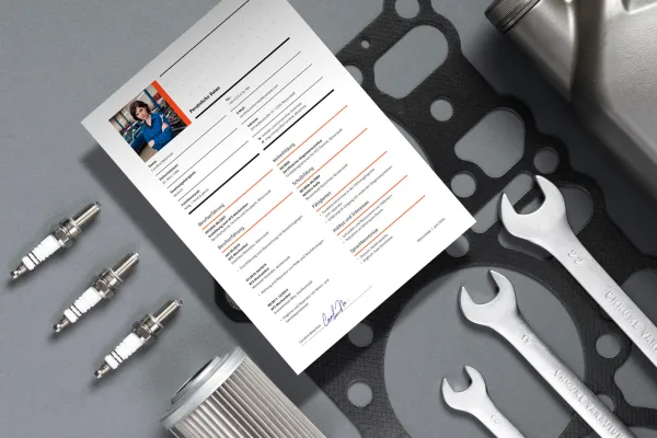 Resume for Auto Mechanic - one-page template for Word, InDesign, and Affinity Publisher