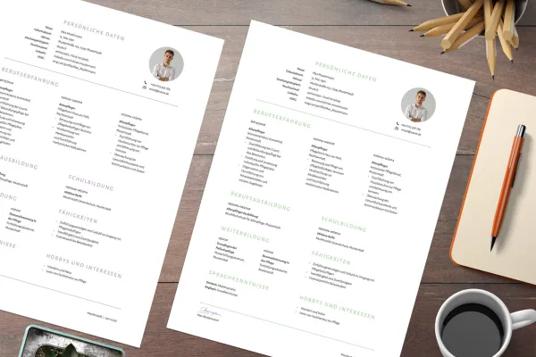 CV for sykepleier i geriatri, sykepleier – ensidig mal for Word, InDesign og Affinity Publisher.