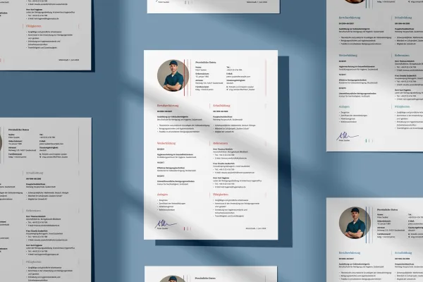 Resume cleaning staff - one page template for Word, InDesign, and Affinity Publisher