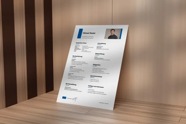 One-sided CV template for application as a salesperson, editable in Word.