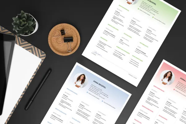 One-sided resume template for the application as educator, editable in Word