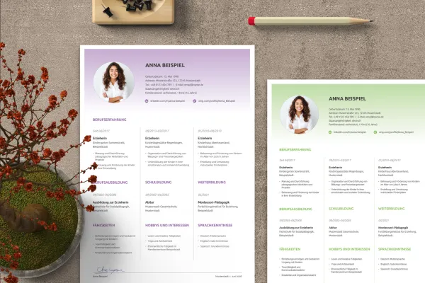 One-sided resume template for applying as an educator, editable in Word.