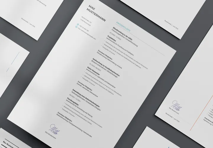 Projektlisten für die Bewerbung: Vorlagen für Word und Co.