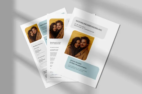 Specially prepared for couples: Create your application portfolio for the new apartment using these templates.