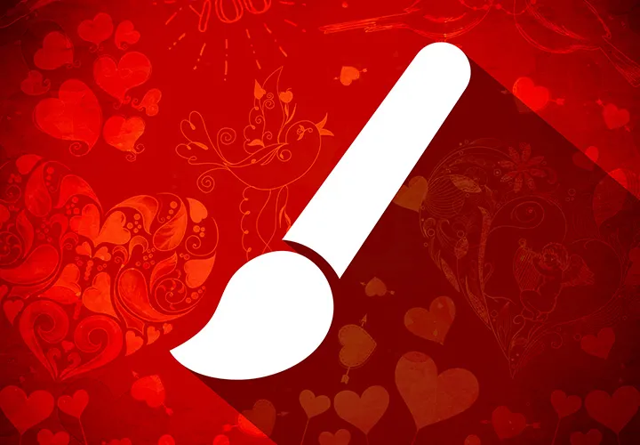 Brush set love hearts and romance: Assets for Photoshop & Co