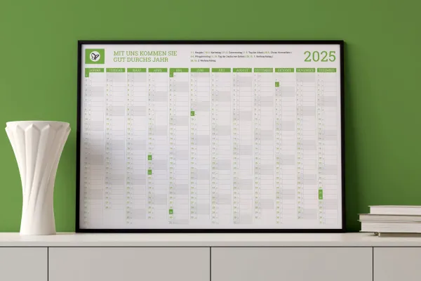 Toutes les données importantes pour 2024 en un coup d'œil - accrochez le planificateur annuel au bureau.
