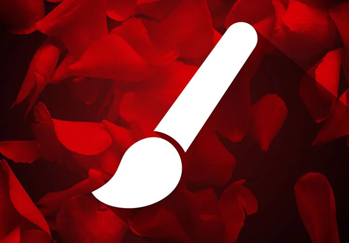 Brush tips with rose petals for Photoshop and Co.