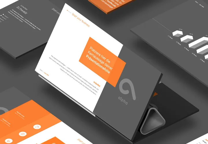 Templates for business presentations: Design "Alpha" for PowerPoint, Keynote and Google Slides