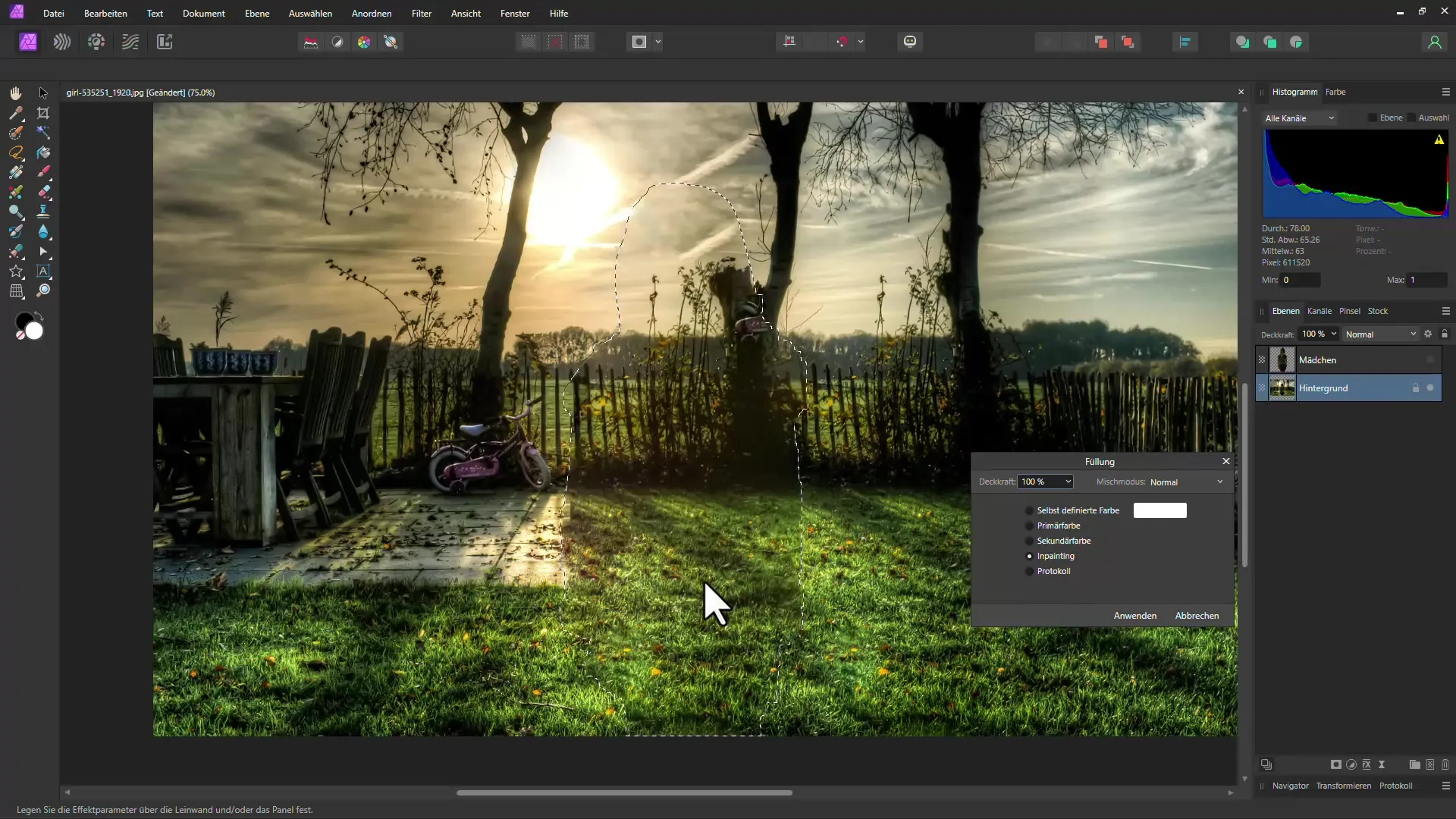 Применить эффективное размытие глубины в Affinity Photo. 