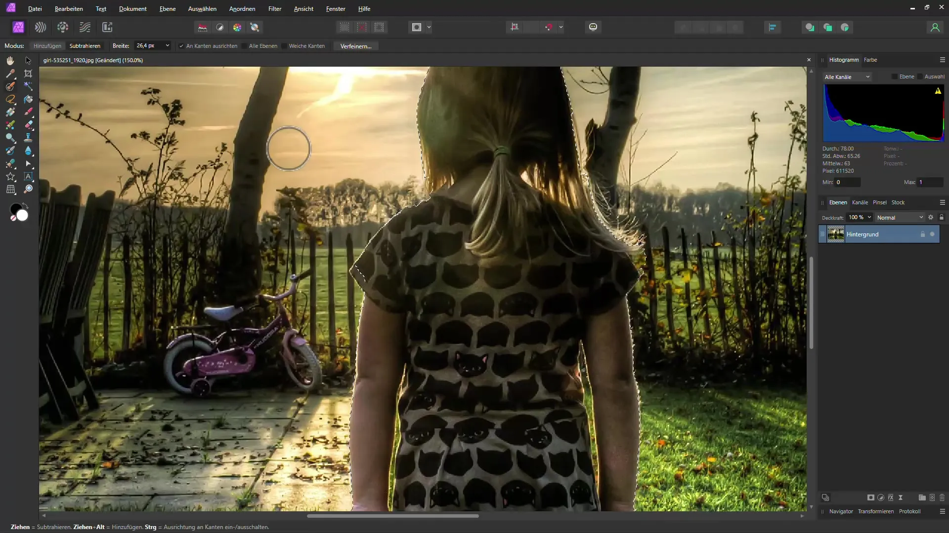 Застосувати ефективну глибину розфокусування в Affinity Photo