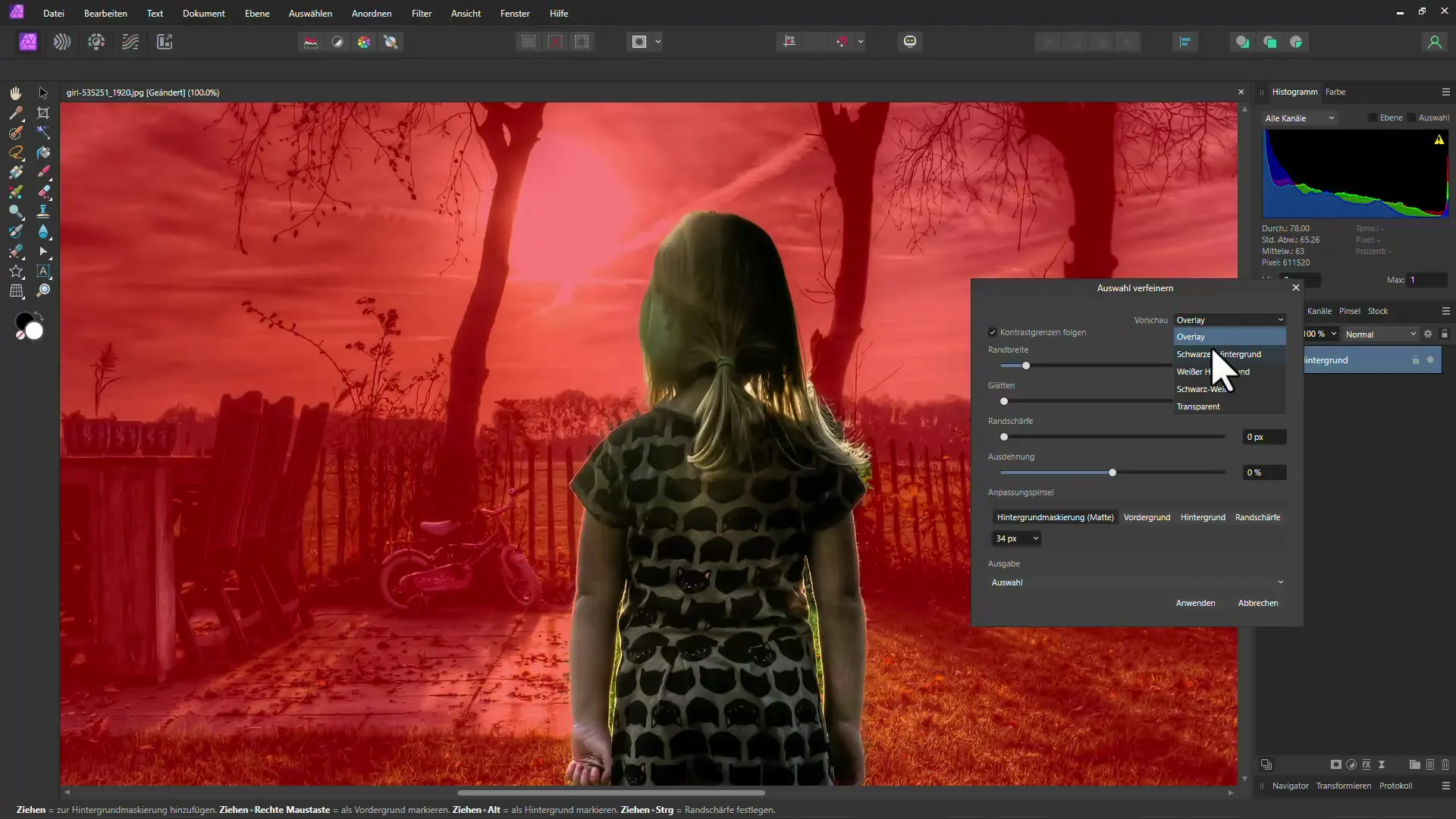 Menerapkan kedalaman tidak tajam yang efisien di Affinity Photo