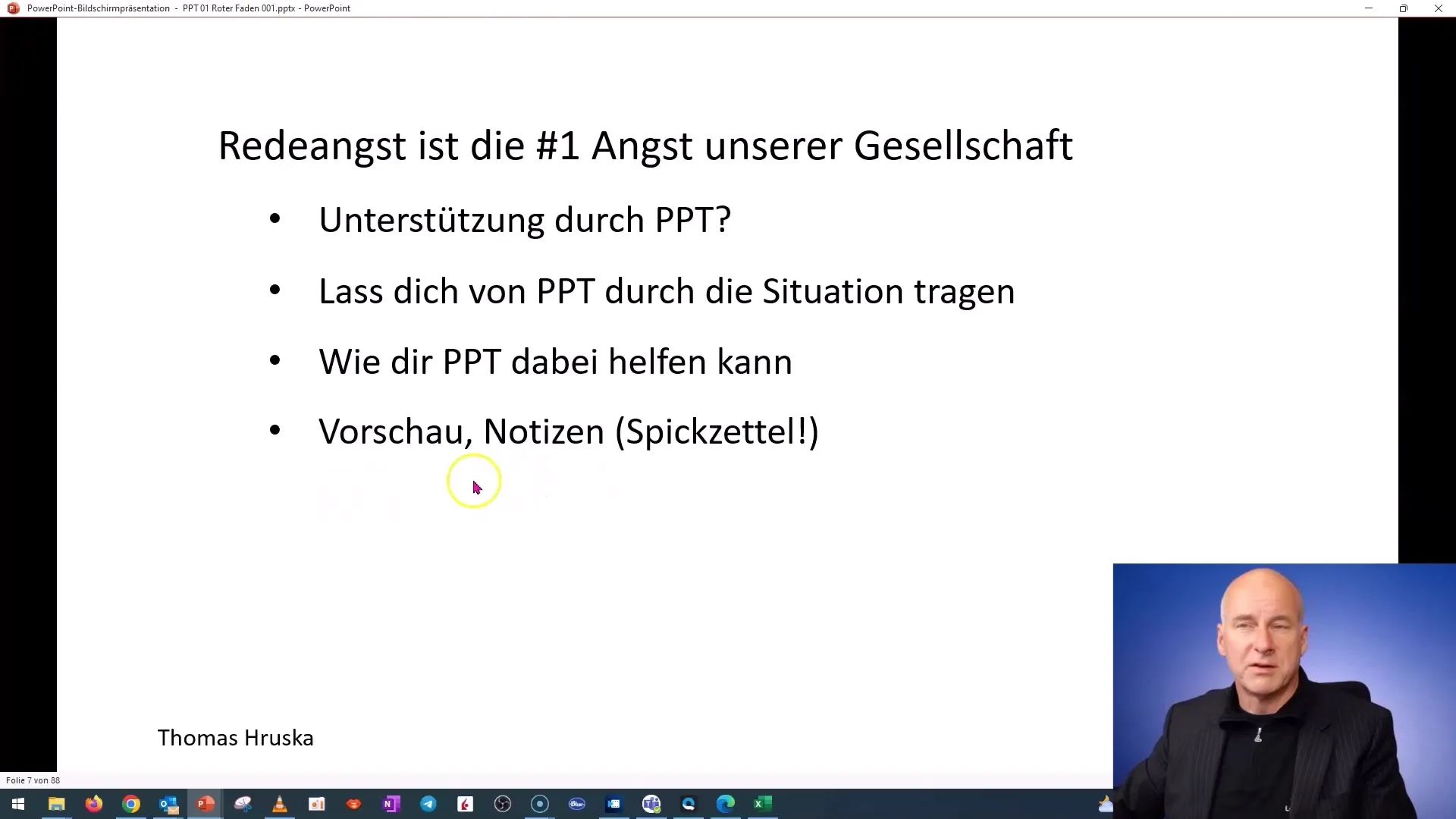 PowerPoint-Kurs: Umgang mit Redeangst und dem Pareto-Prinzip