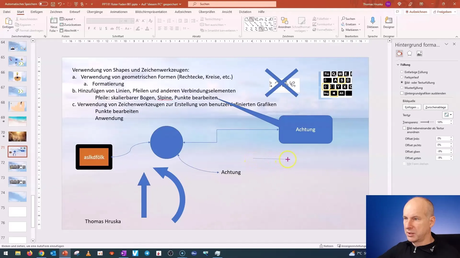 Cours PowerPoint : création de lignes à main levée, de flèches et de formes