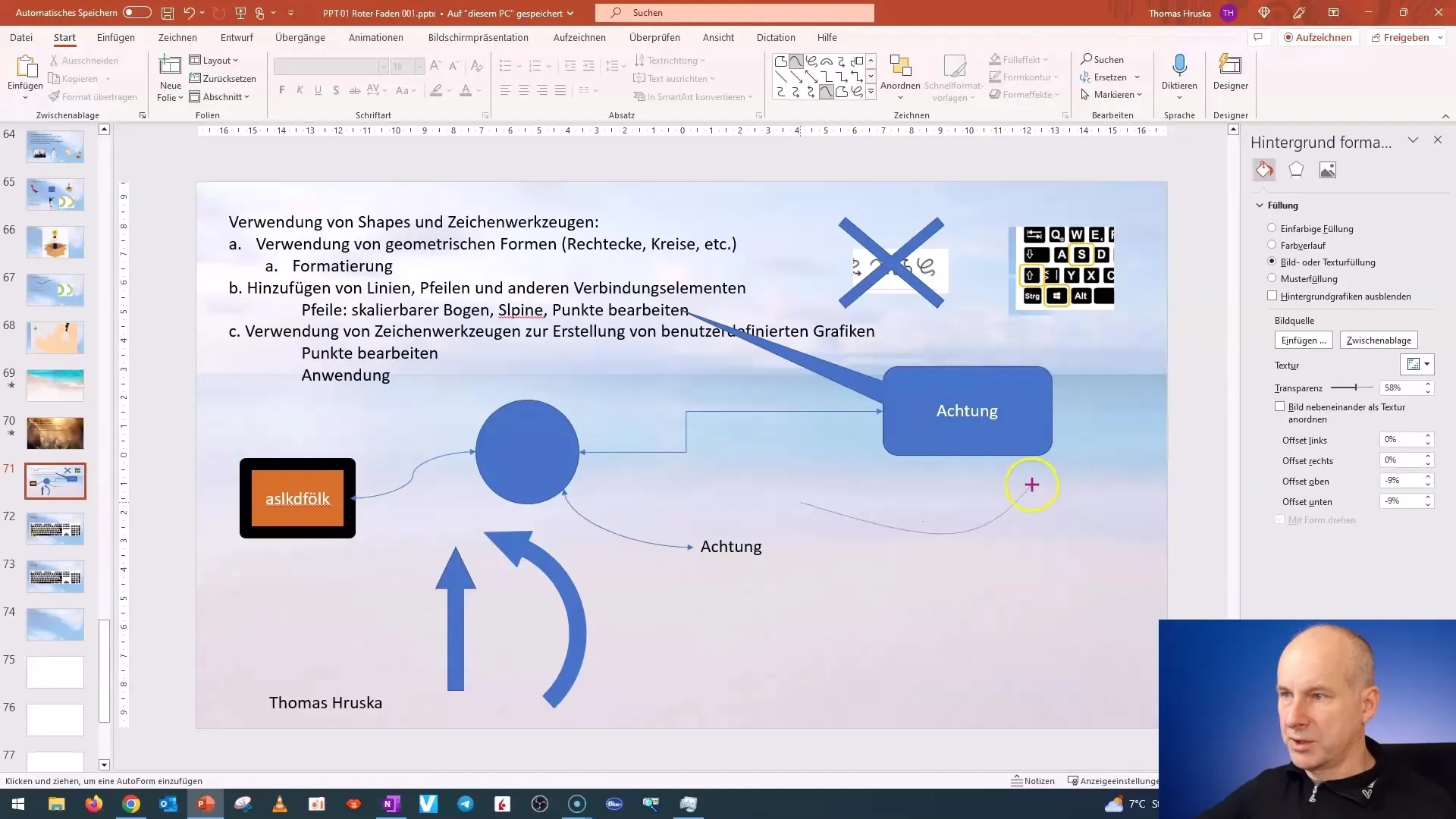 PowerPoint-kurssi: Vapaakäsiviivat, nuolet ja muodot luoda