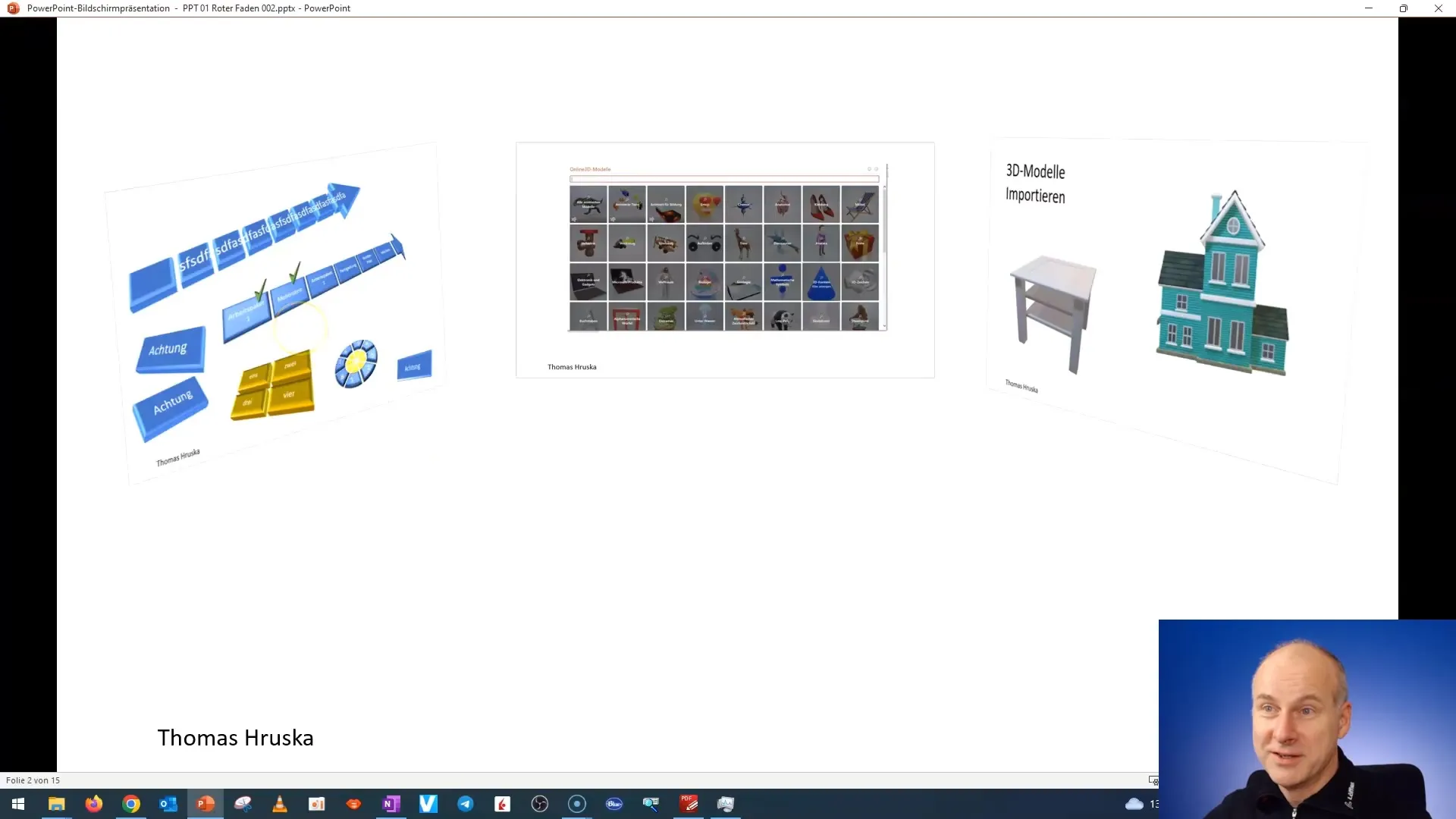 Creating and using 3D models in PowerPoint