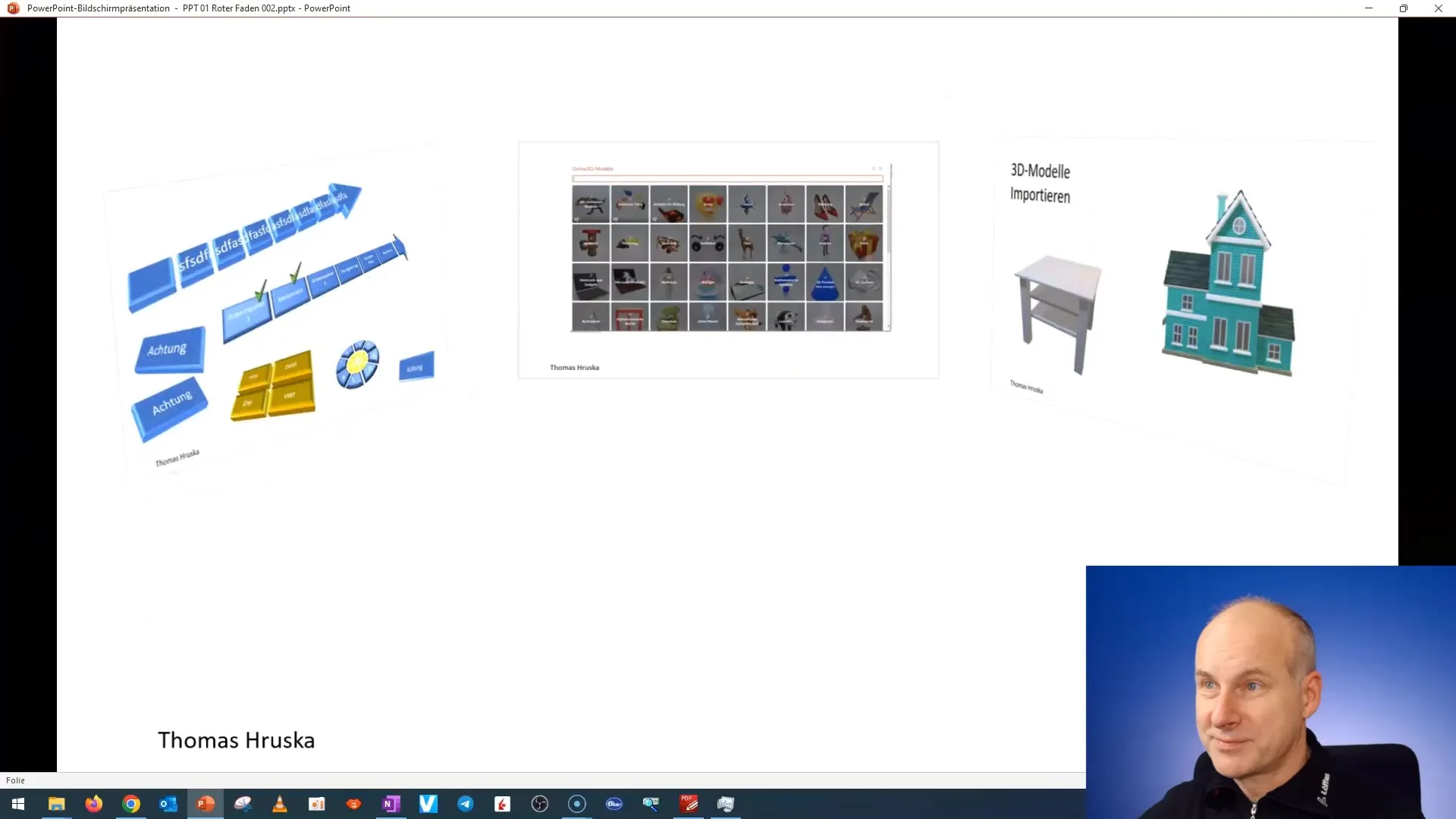 Creating and using 3D models in PowerPoint