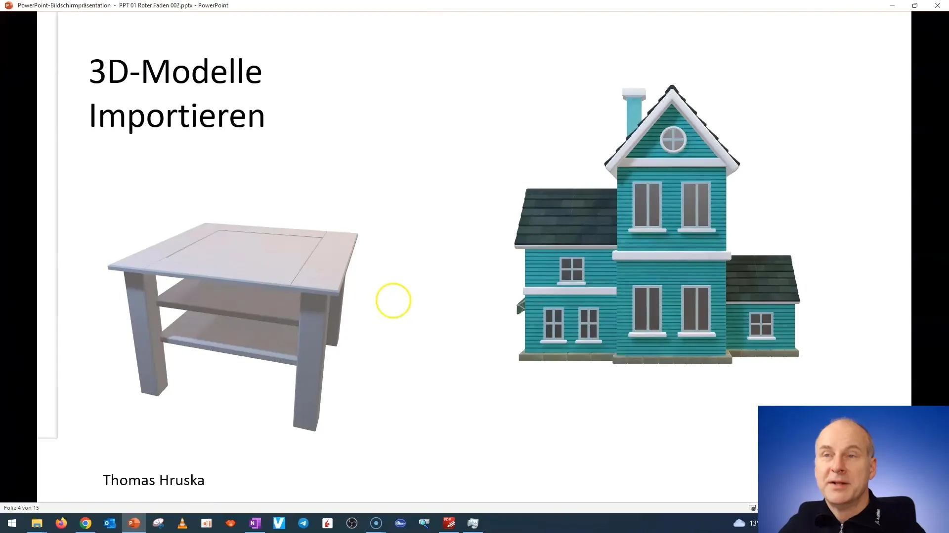 Creating and using 3D models in PowerPoint