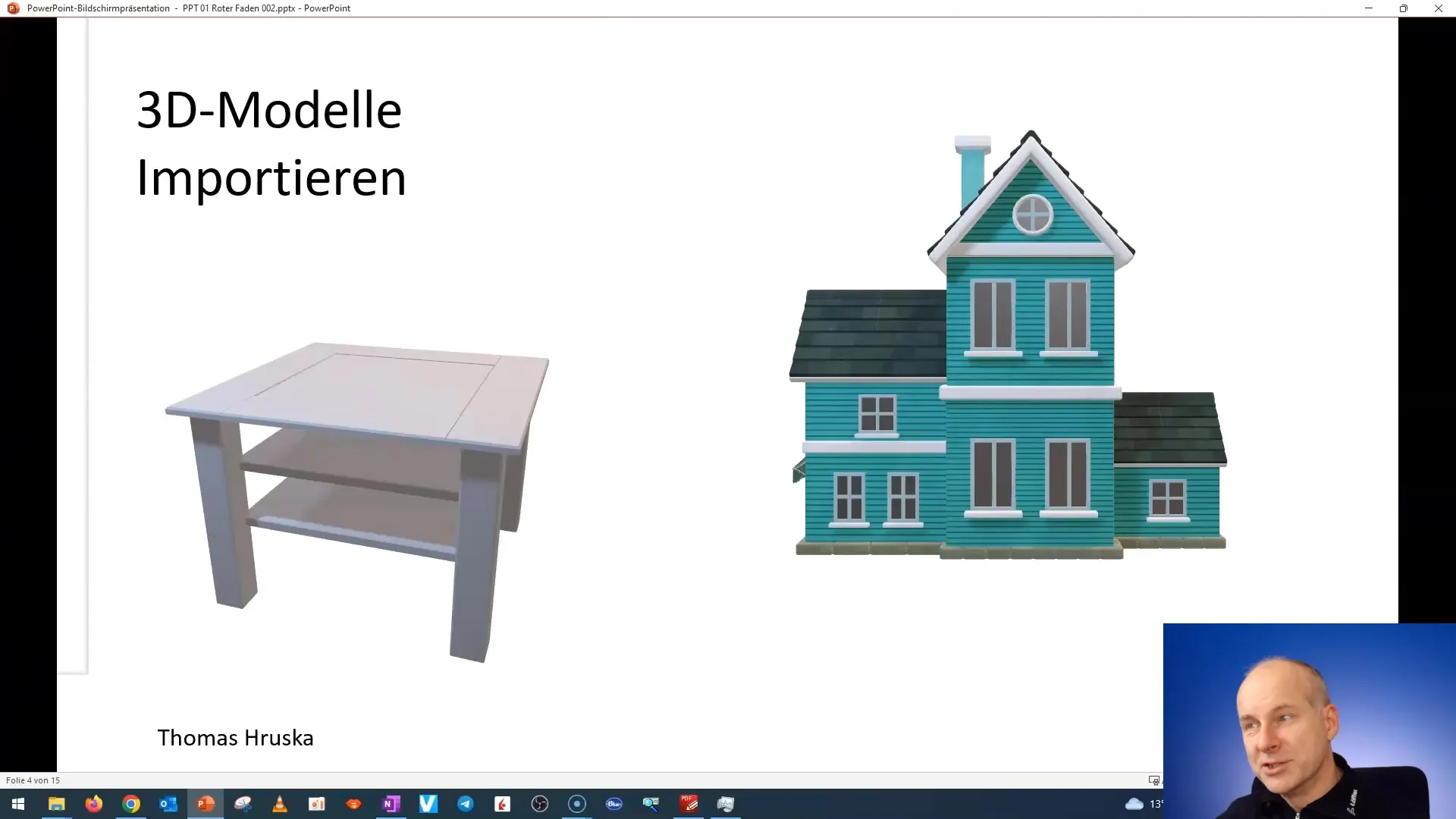 Creating and using 3D models in PowerPoint