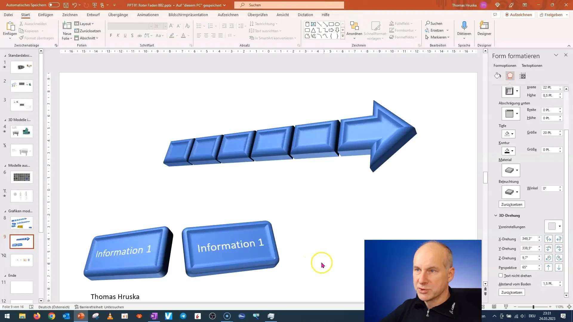 Rápida creación de un informe de proyecto en 3D en PowerPoint