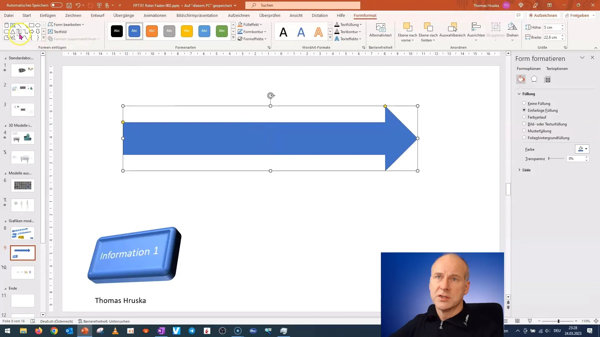 Rápida creación de un informe de proyecto en 3D en PowerPoint