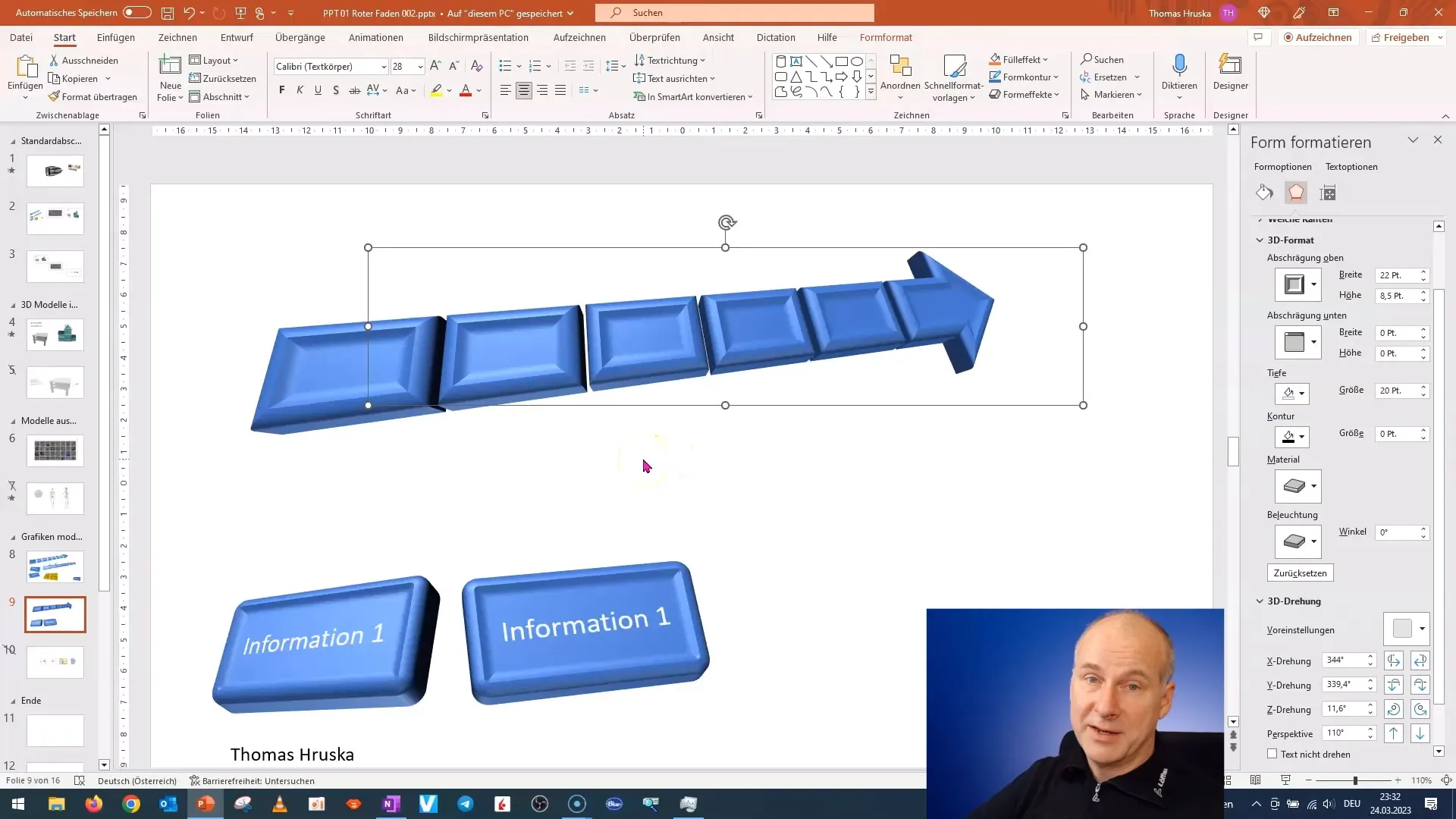 Rápida creación de un informe de proyecto en 3D en PowerPoint