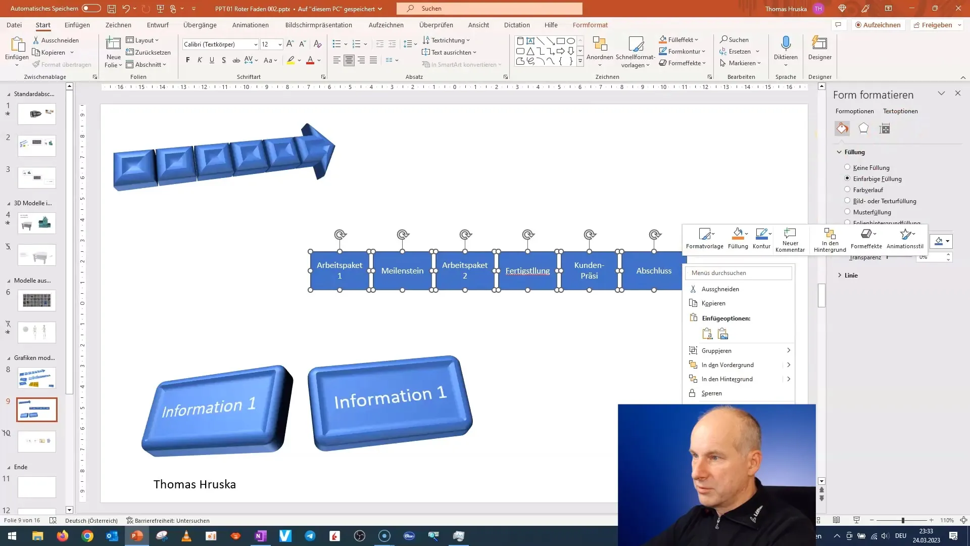 Quick creation of a 3D project report in PowerPoint