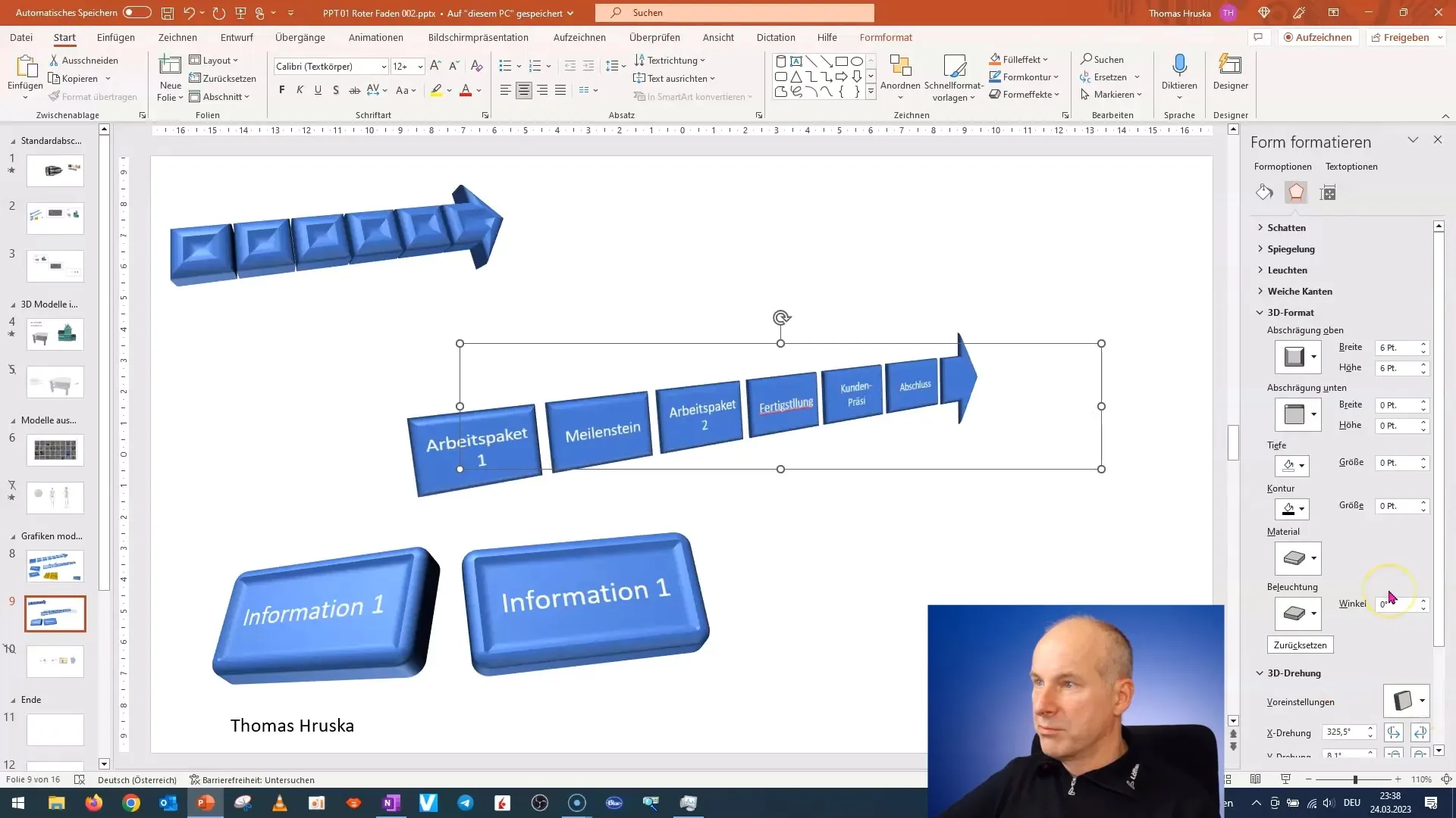 Snelle creatie van een 3D-projectrapport in PowerPoint