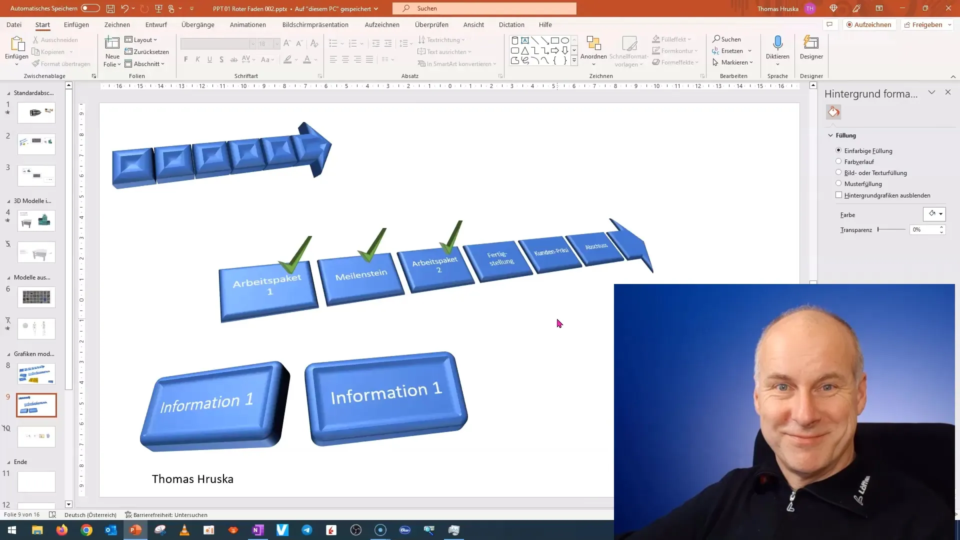 Snelle creatie van een 3D-projectrapport in PowerPoint