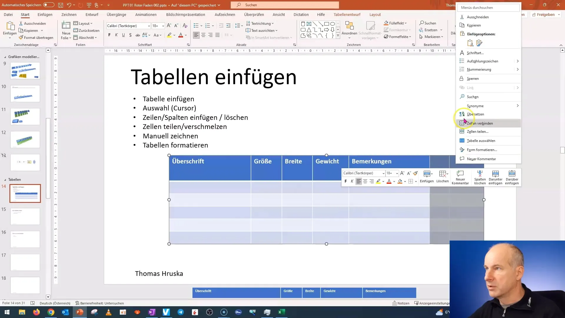 PowerPoint: Tabellen effizient einfügen und bearbeiten