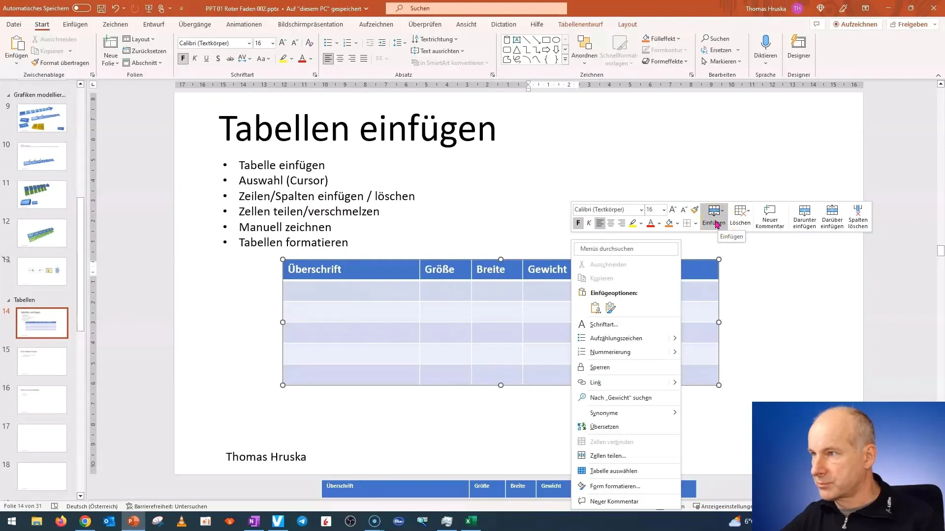 PowerPoint: Tabellen effizient einfügen und bearbeiten