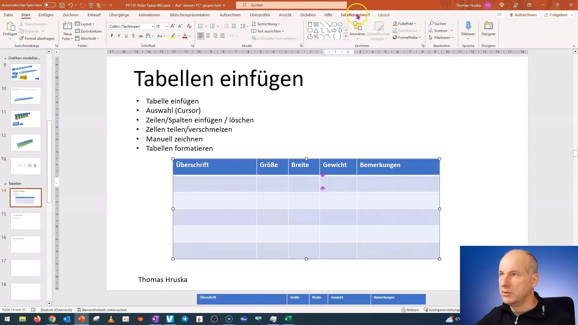 PowerPoint: Tabellen effizient einfügen und bearbeiten