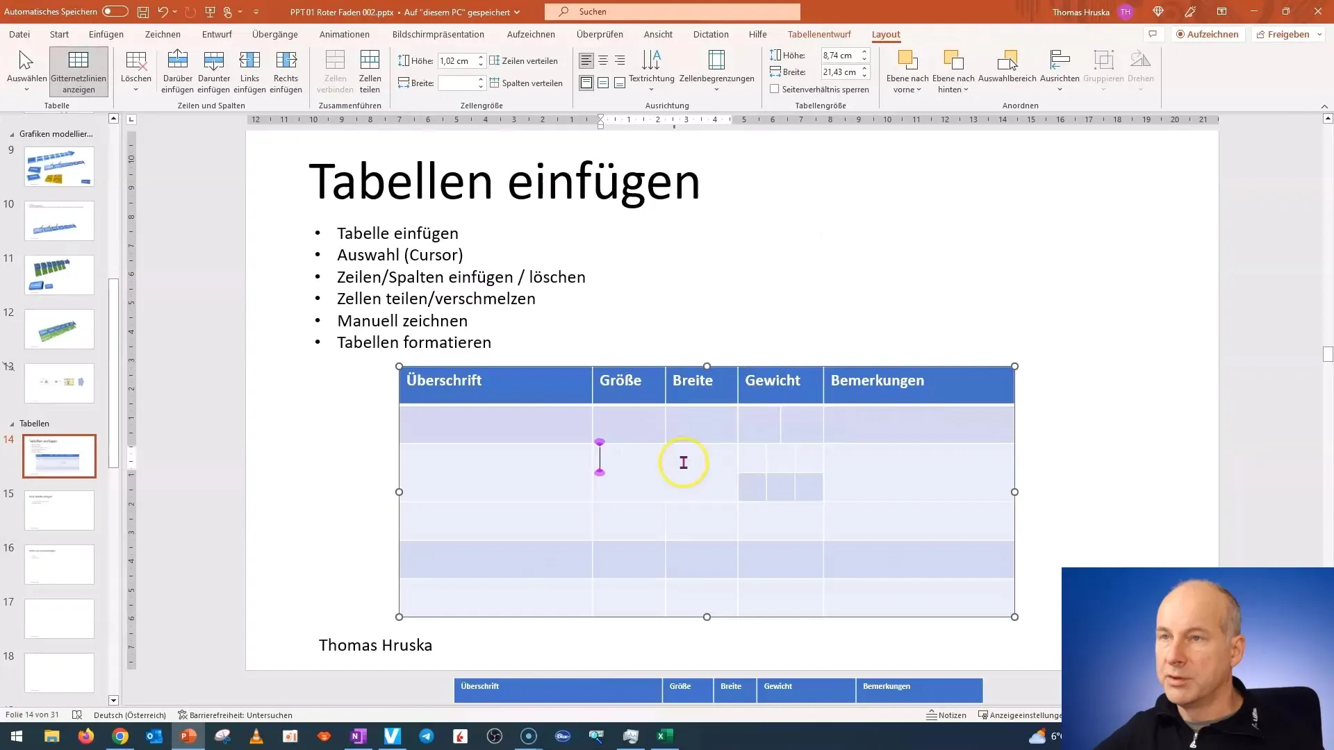 PowerPoint: Tabellen effizient einfügen und bearbeiten