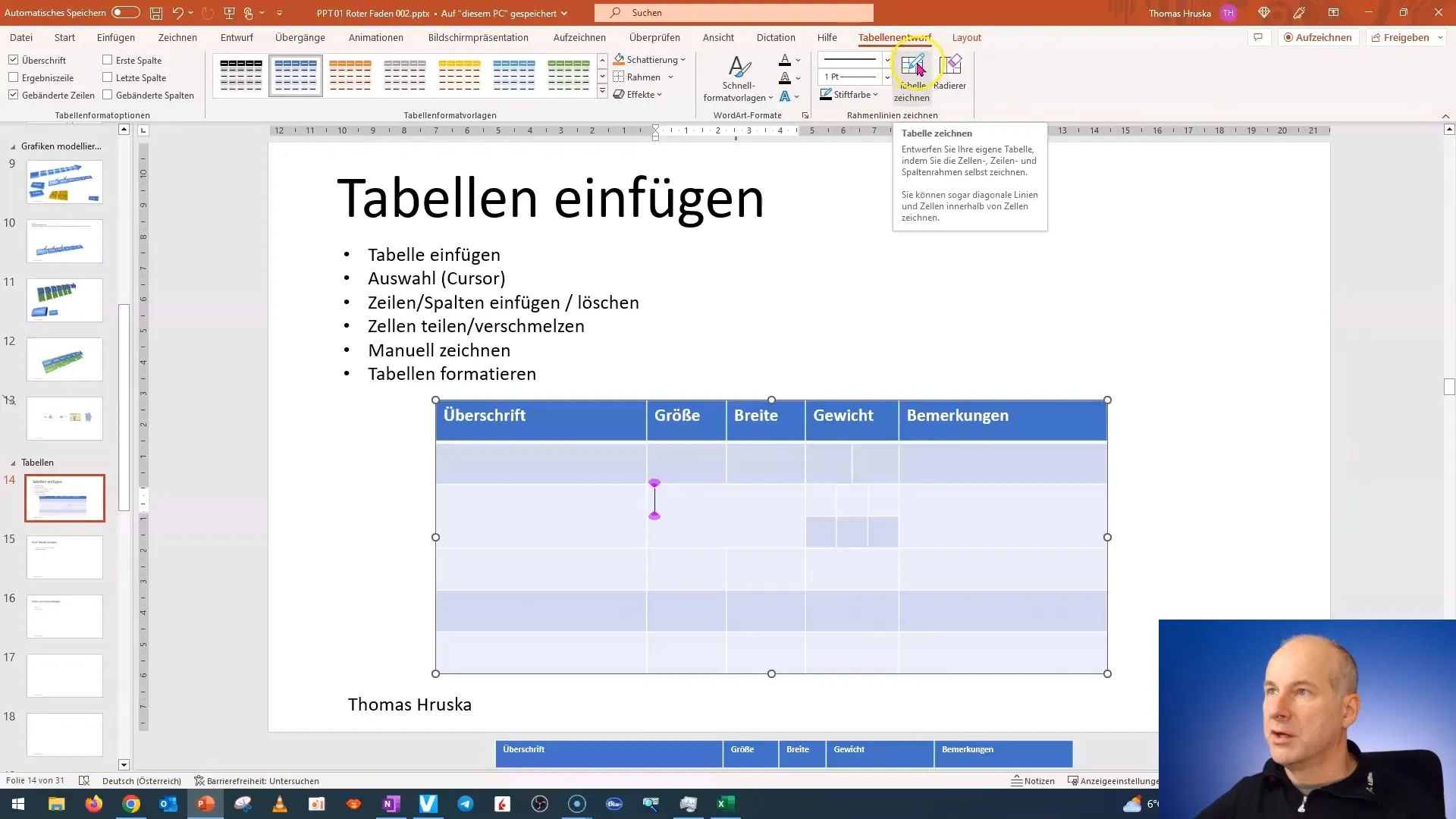 PowerPoint: Tabellen effizient einfügen und bearbeiten