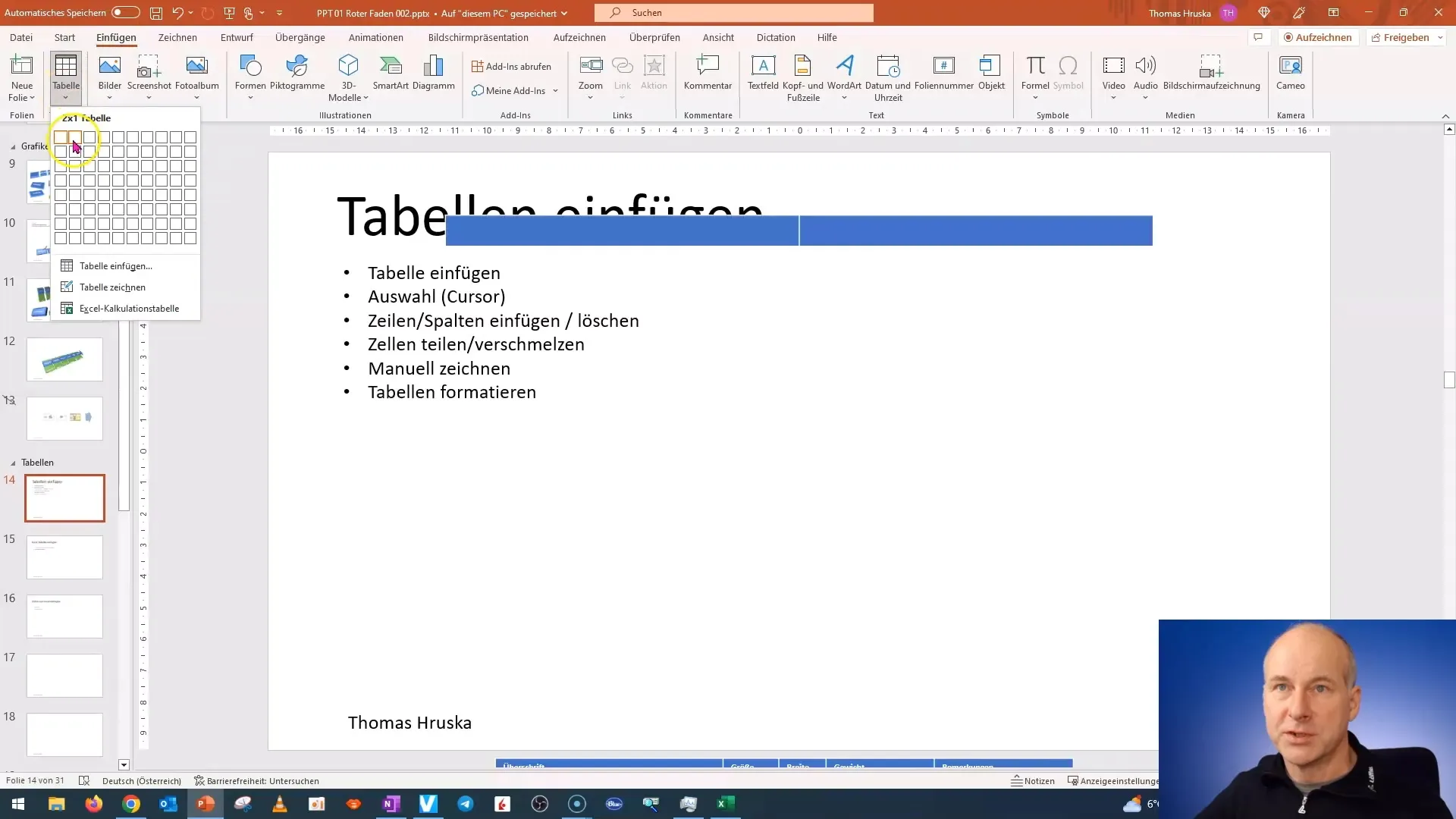 PowerPoint: Tabellen effizient einfügen und bearbeiten