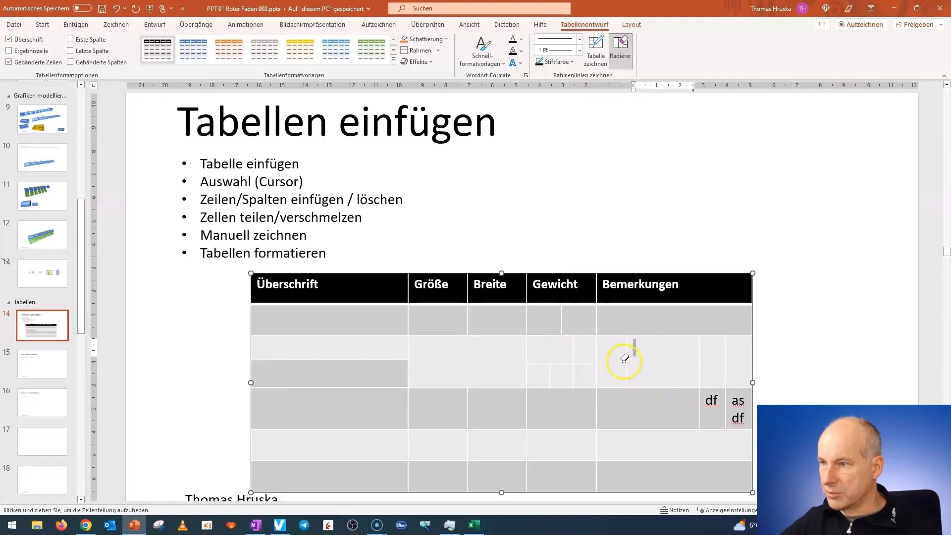 PowerPoint: Tabellen effizient einfügen und bearbeiten