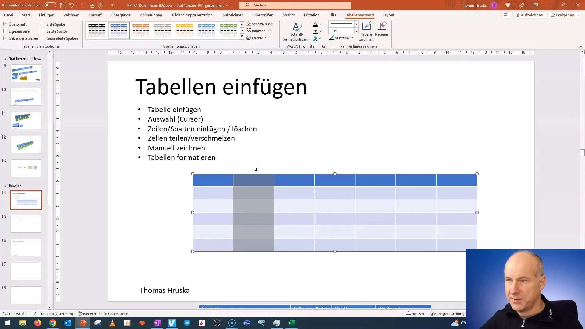 PowerPoint: Tabellen effizient einfügen und bearbeiten